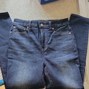 J. CREW Toothpick Dark Indigo Women's Straight Leg Jeans Size 28